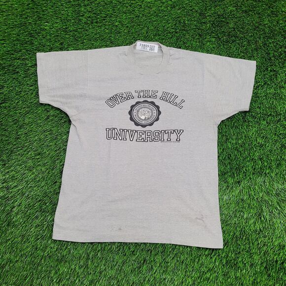 Vintage 90s Funny Grandpa Shirt Small 18x25 Gray - Picture 1 of 15